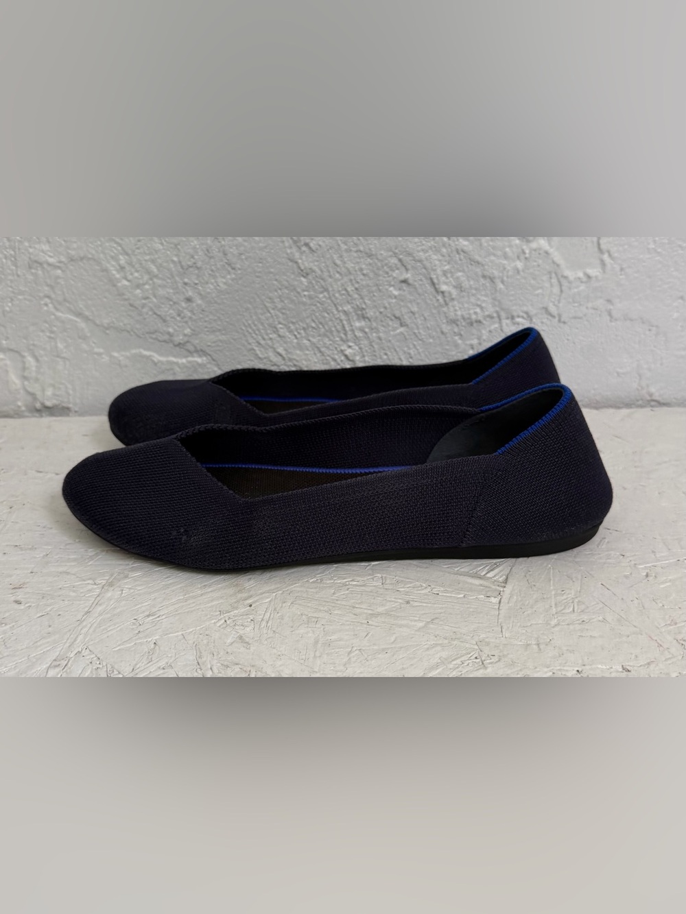 Rothy's The Flat Round Toe Ballet Women’s Shoes Flats Size 9.5 Navy Blue